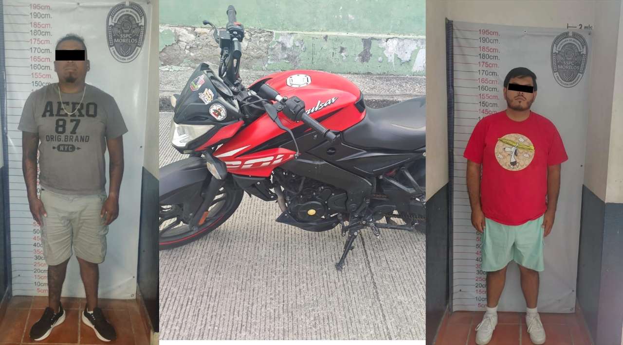 Asegura la SSPC Morelos a dos hombres por posesión de vehículos con reporte de robo en Ayala