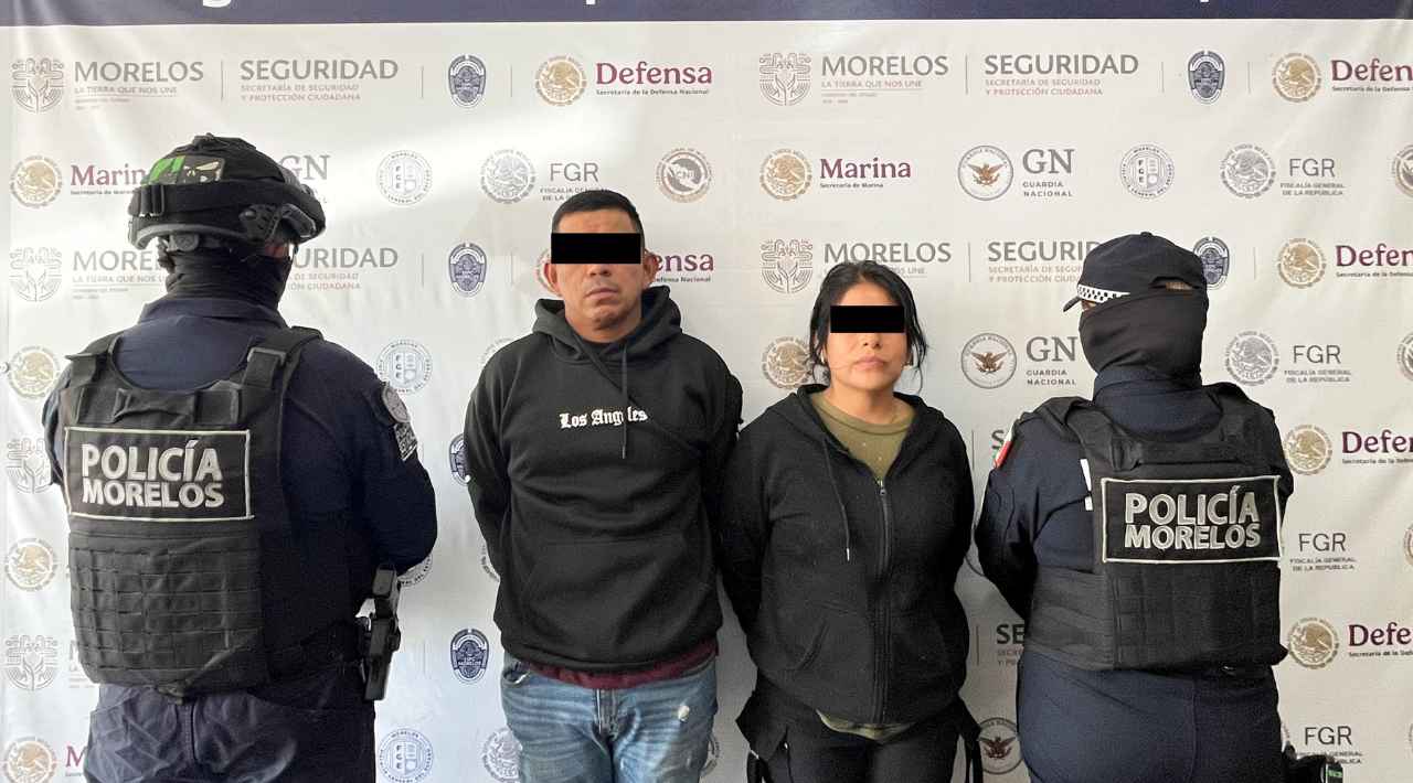 Detienen en Temixco a pareja vinculada con asaltos a tiendas de conveniencia y al grupo delictivo “Los Palmitas”