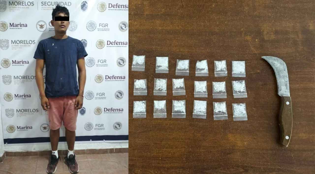 Detienen en Puente de Ixtla a masculino por delitos contra la salud durante operativo interinstitucional en Morelos