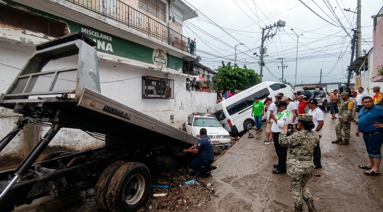 Tormenta deja una mujer muerta, vehículos arrastrados e inundaciones en Acapulco