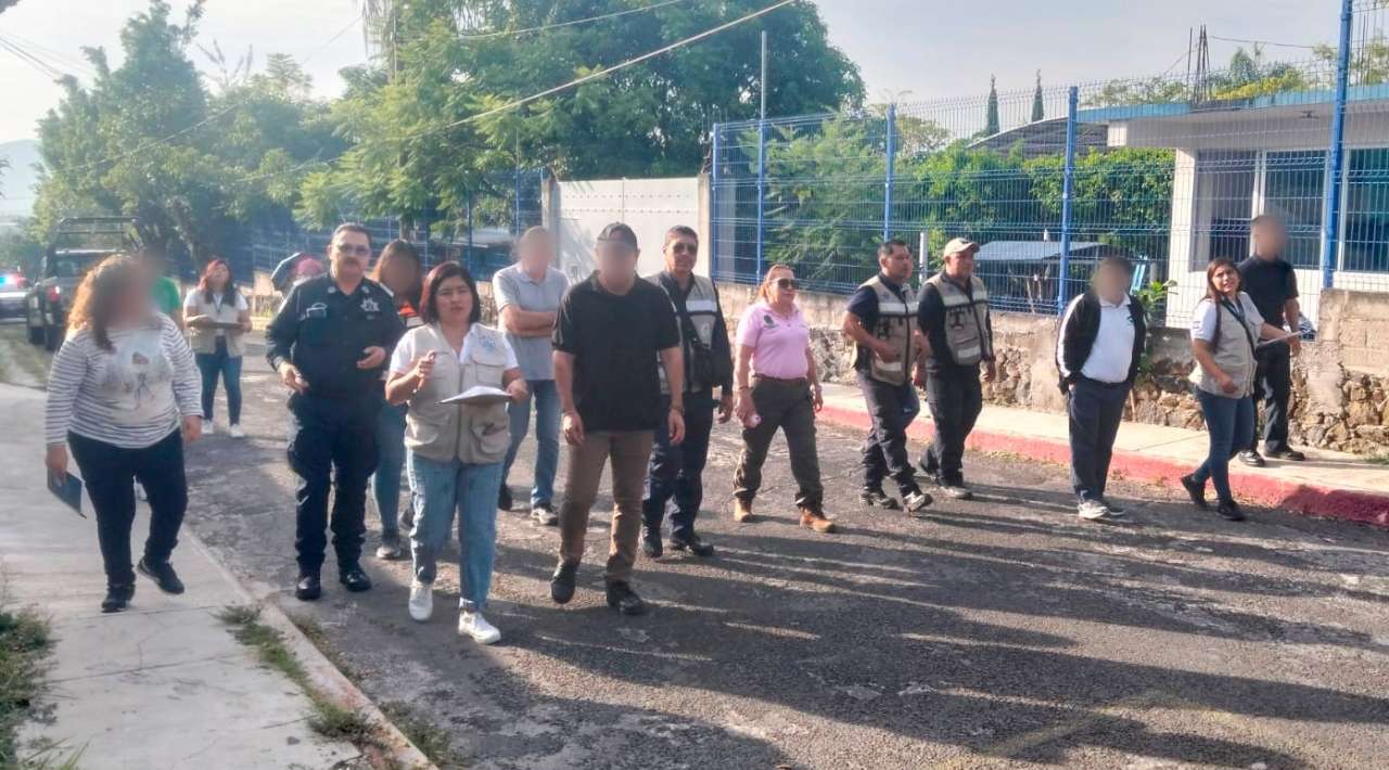 Realizan marcha exploratoria de seguridad en polígono escolar del municipio de Temixco