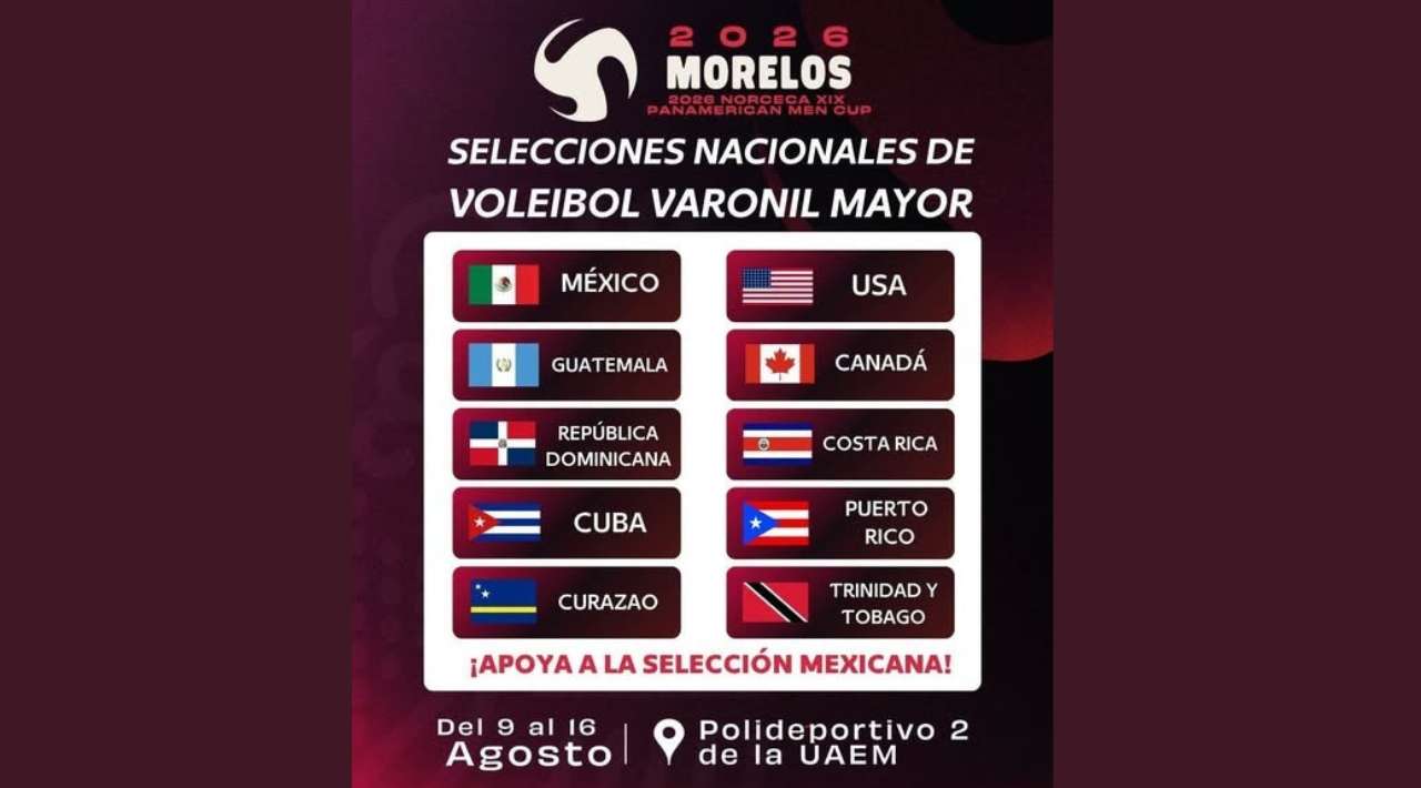Morelos albergará la Copa Panamericana NORCECA de Voleibol Varonil Mayor 2026 con la participación de 10 selecciones