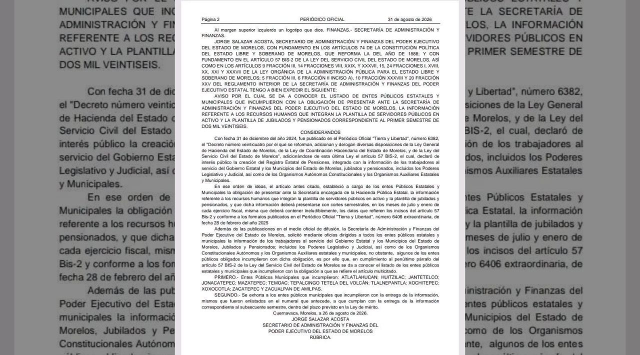 13 de 36 municipios incumplen entrega de información a Finanzas