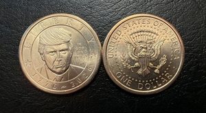 Casa de la Moneda de EU lanza moneda de un dólar con el retrato de Donald Trump