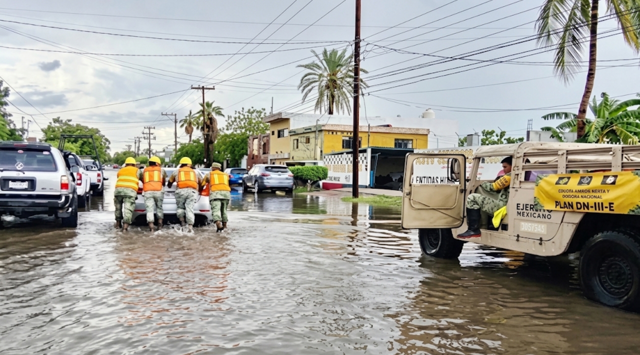 Activan Plan DN-III en Baja California Sur por fuertes lluvias e inundaciones