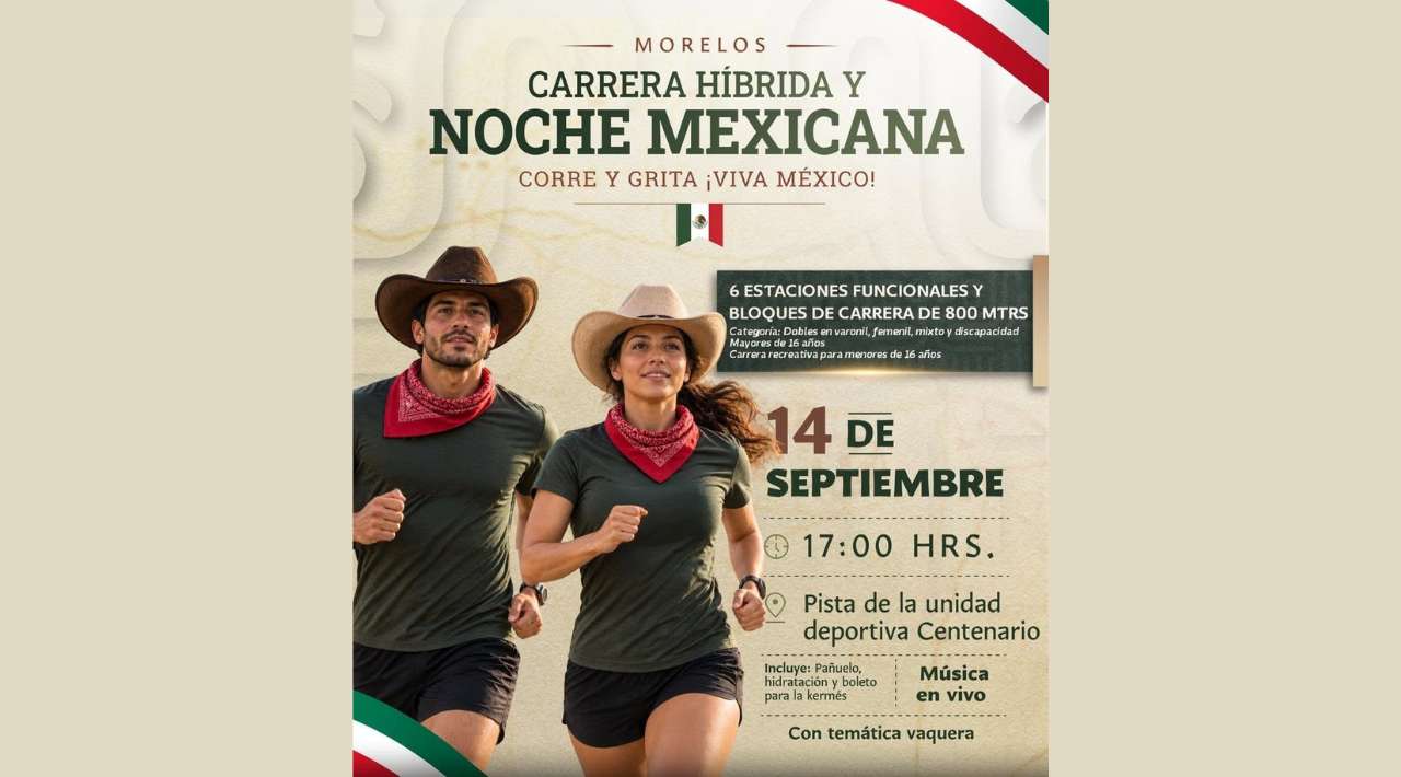 Realizarán carrera deportiva en la Unidad Deportiva Centenario por fiestas patrias