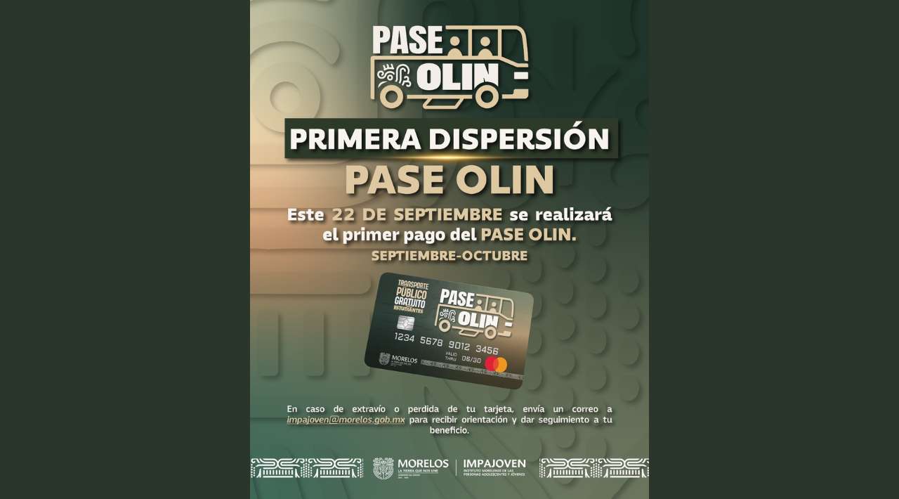 Pase Olin dispersará este martes mil 40 pesos a estudiantes beneficiarios