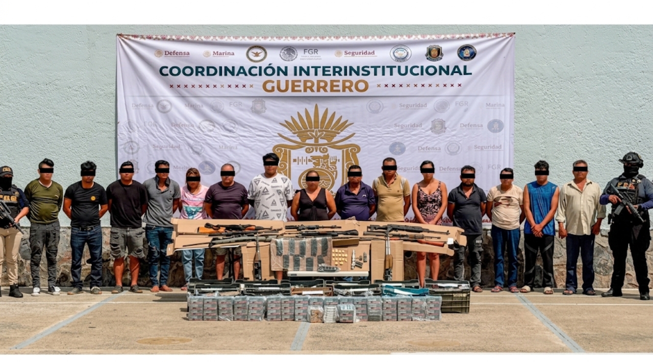 Detienen a 16 presuntos integrantes de Los Ardillos en Guerrero; aseguran armas y cartuchos