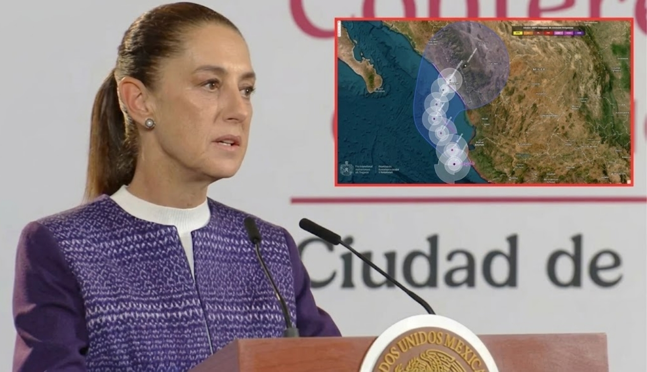 Sheinbaum alerta por huracán Simón en el Pacífico; prevén impacto en Sinaloa