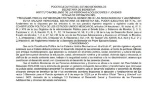 Impajoven publica reglas de apoyo a comités estudiantiles en Morelos por más de 45 mil pesos