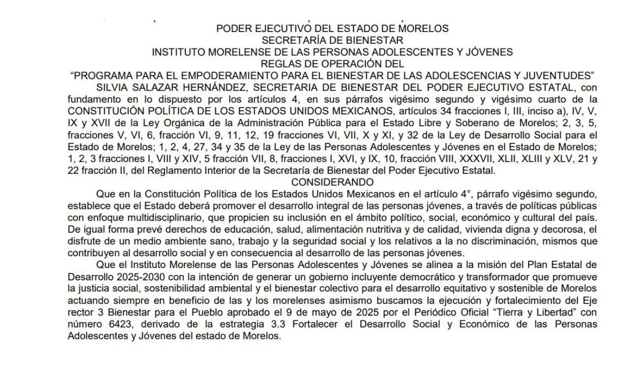 Impajoven publica reglas de apoyo a comités estudiantiles en Morelos por más de 45 mil pesos