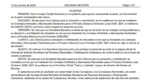 Consejos distritales y municipales del Impepac: alistan arrendamiento de 45 sedes para elección 2027