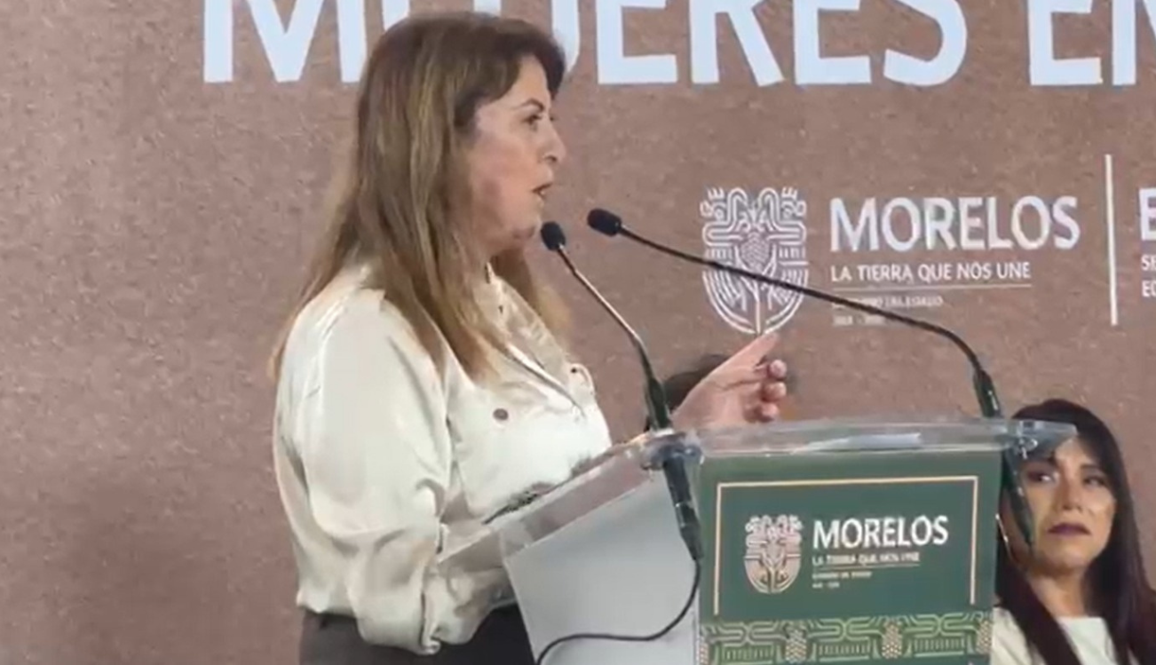 Margarita González Saravia anuncia la inauguración de una cooperativa textil para 100 mujeres en Jiutepec