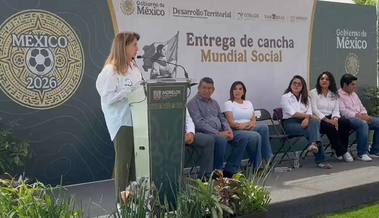 Gobierno de Morelos entrega cancha del Mundial Social en Tetecala y concluye 47 espacios deportivos