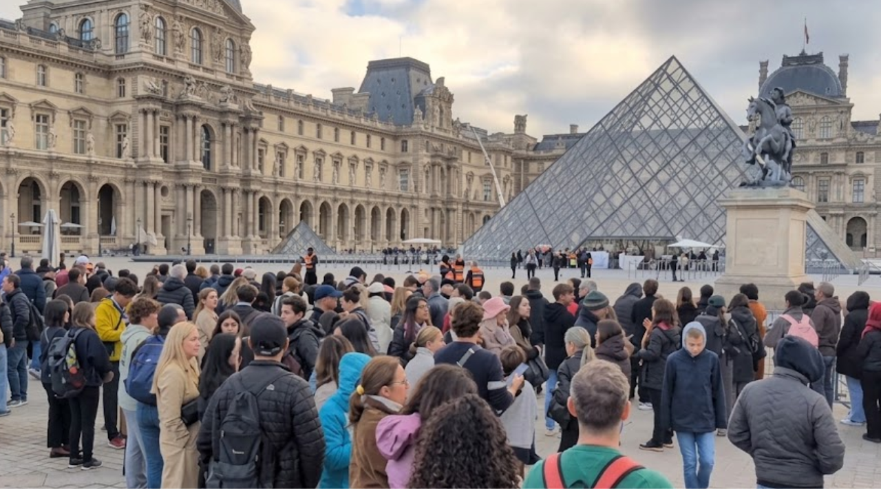 Bloquean el Museo del Louvre en París durante protesta estudiantil